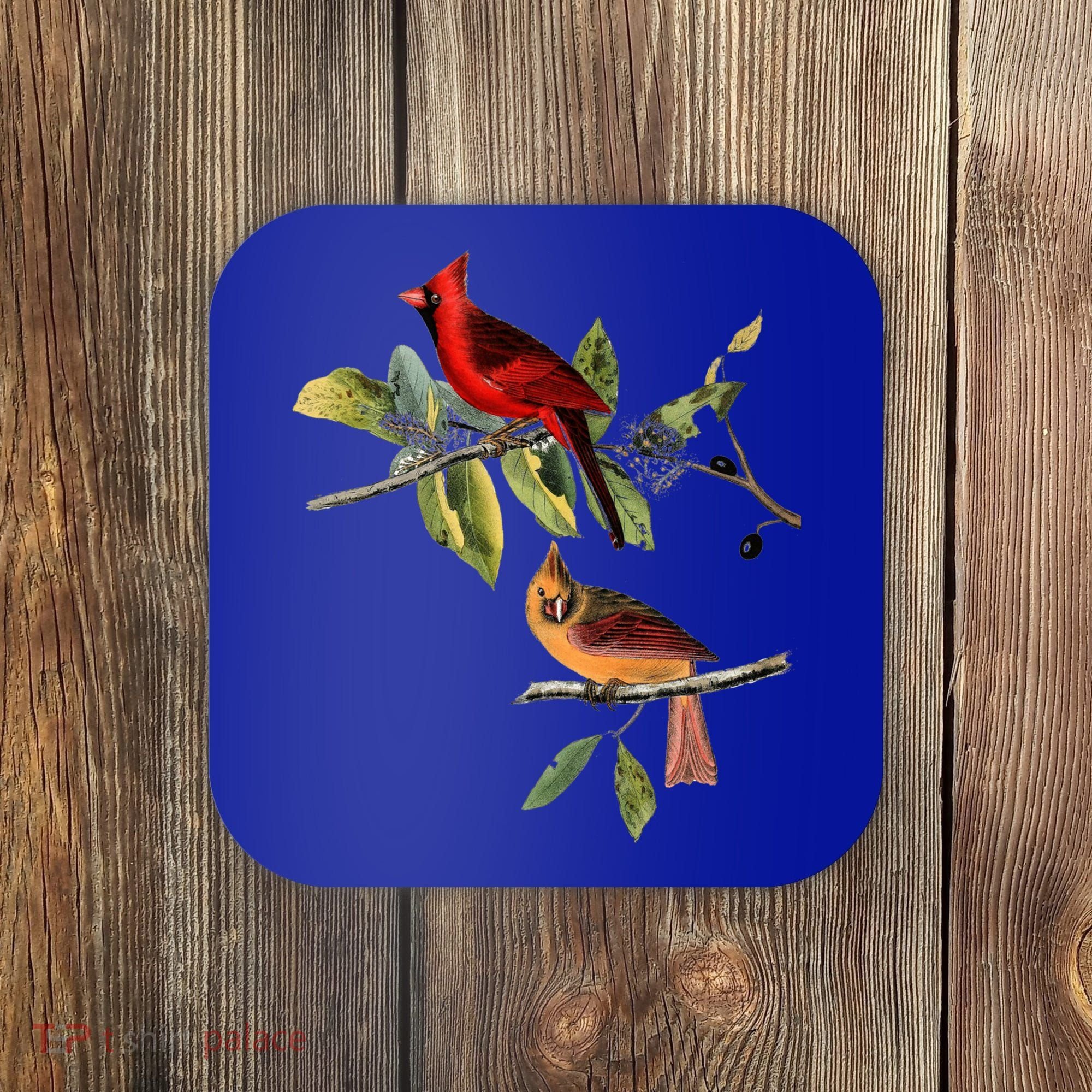 Red Cardinal Bird Male Female Gift For Cardinal Bird Lovers Gift Coaster