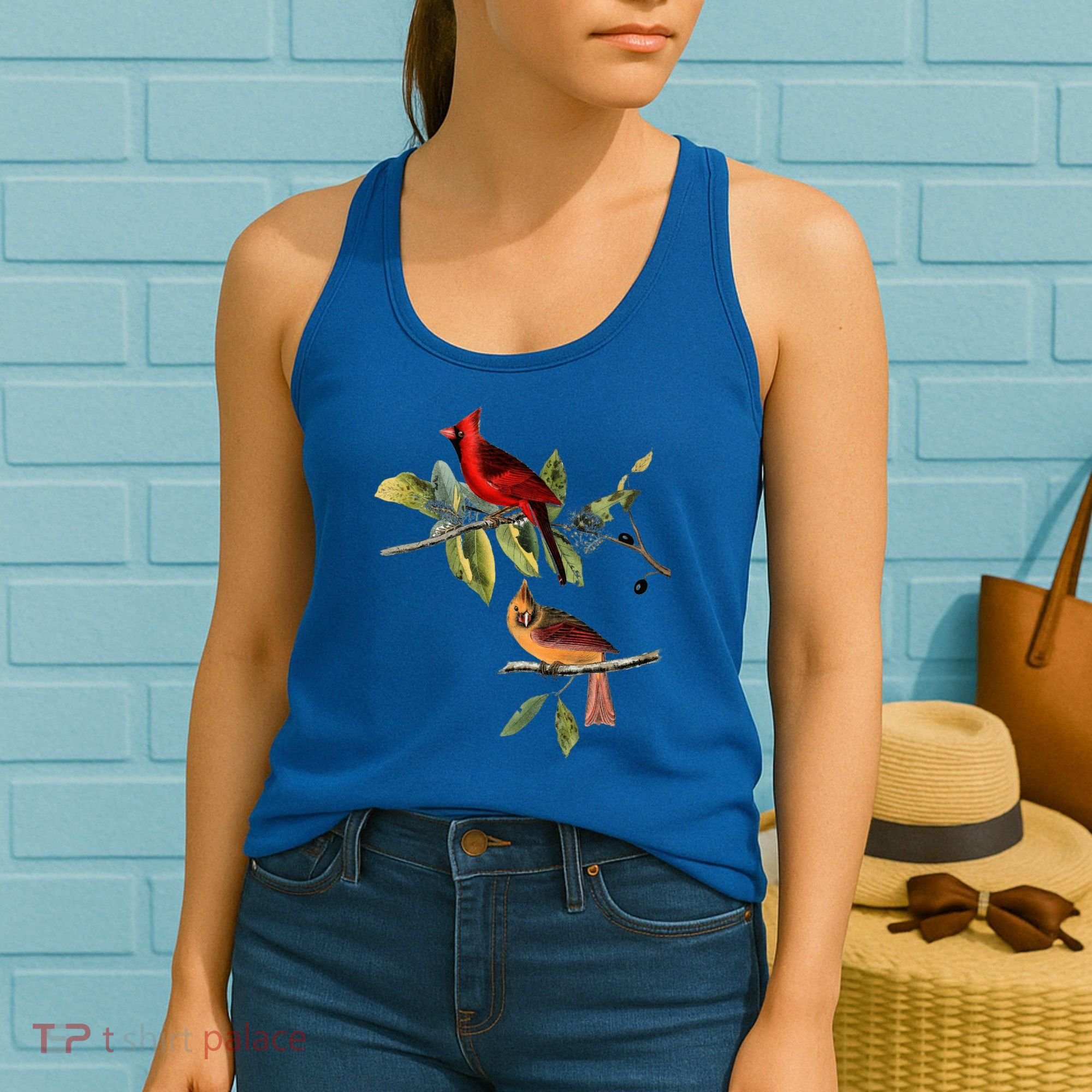 Red Cardinal Bird Male Female Gift For Cardinal Bird Lovers Gift Women's Tank Top