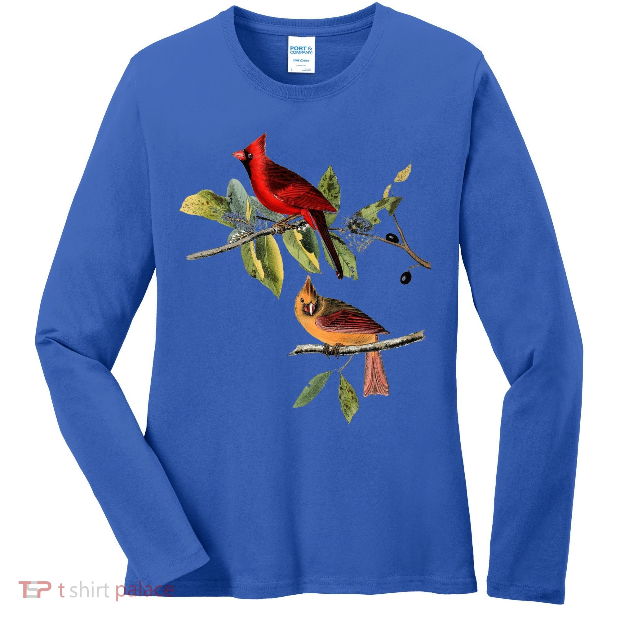 Red Cardinal Bird Male Female Gift For Cardinal Bird Lovers Gift Women's Long Sleeve Shirt