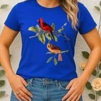 Red Cardinal Bird Male Female Gift For Cardinal Bird Lovers Gift Women's T-Shirt thumb 2