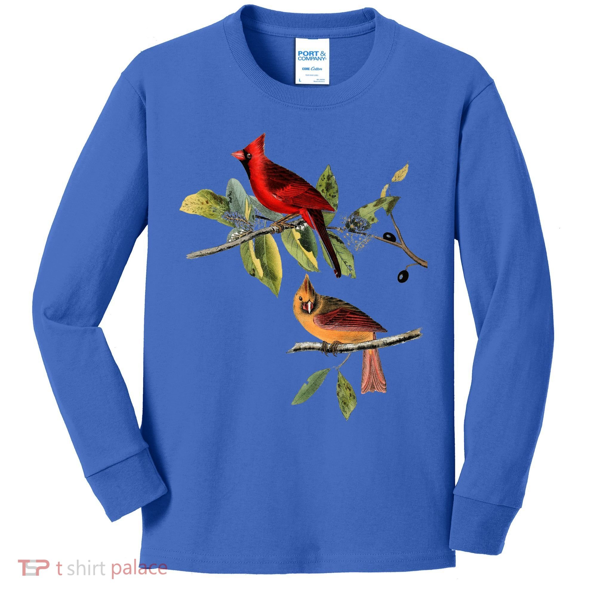 Red Cardinal Bird Male Female Gift For Cardinal Bird Lovers Gift Kids Long Sleeve Shirt