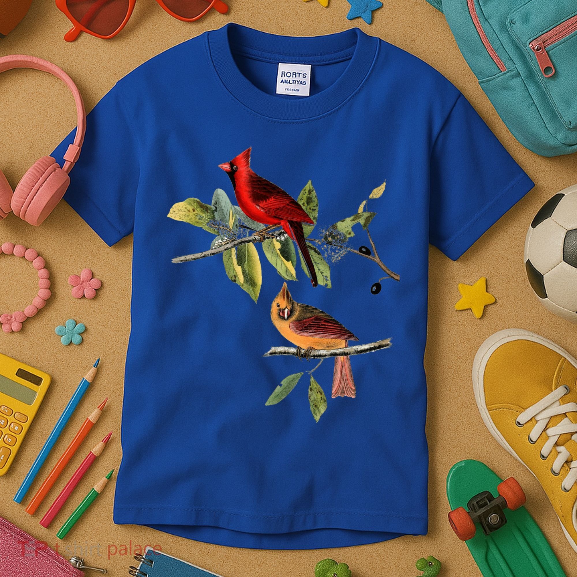 Red Cardinal Bird Male Female Gift For Cardinal Bird Lovers Gift Kids T-Shirt
