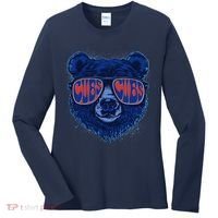 Retro Cubs Baseball Sports Fan Women's Long Sleeve Shirt thumb 0