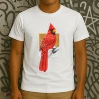 Red Cardinal Bird Watcher Bird Watching Vintage Nature Bird T-Shirt thumb 3