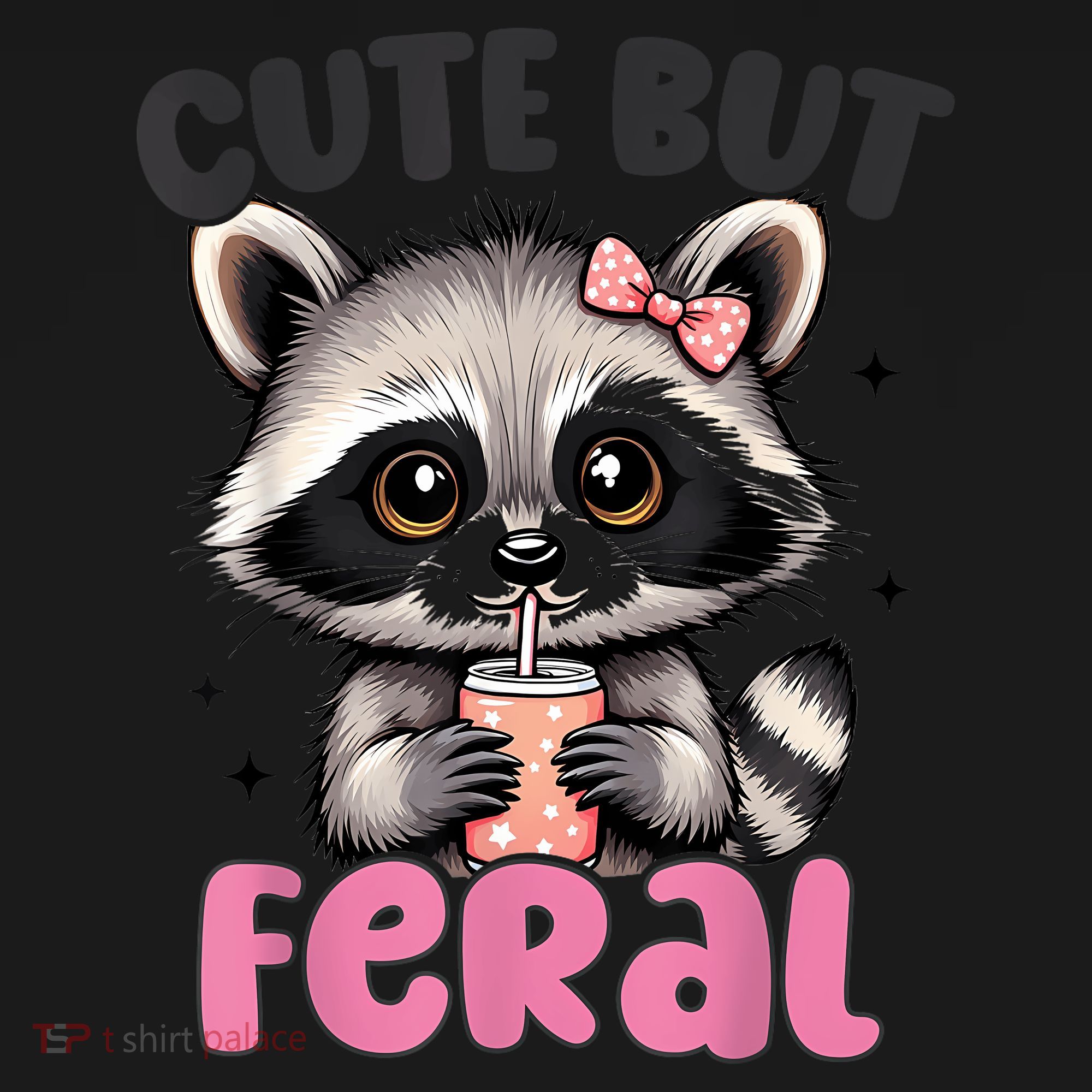 Raccoon Cute But Feral Girl Funny Raccoon Lover Women's Tank Top