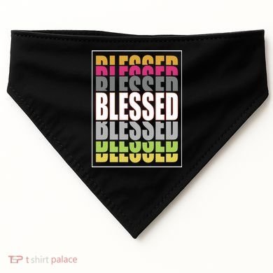 Retro Colored Blessed Mashup USA-Made Doggie Bandana