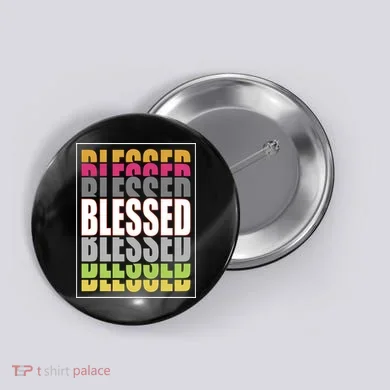 Retro Colored Blessed Mashup Button