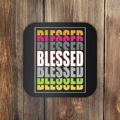 Retro Colored Blessed Mashup Coaster
