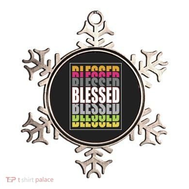 Retro Colored Blessed Mashup Ornament