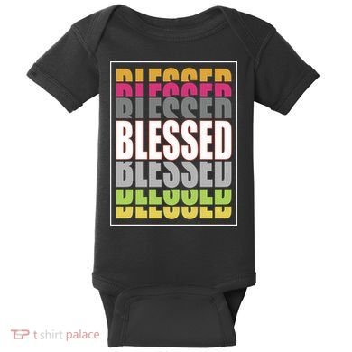 Retro Colored Blessed Mashup Baby Bodysuit