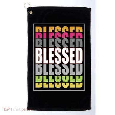 Retro Colored Blessed Mashup Golf Towel