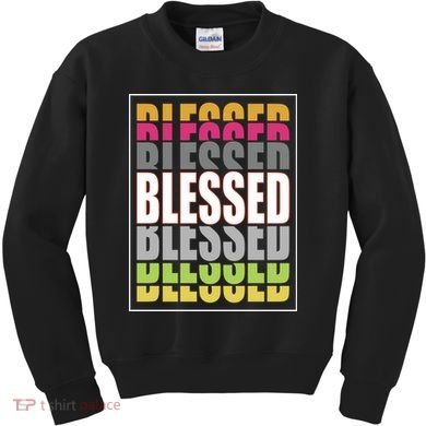 Retro Colored Blessed Mashup Kids Sweatshirt