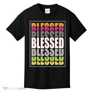 Retro Colored Blessed Mashup Kids T-Shirt