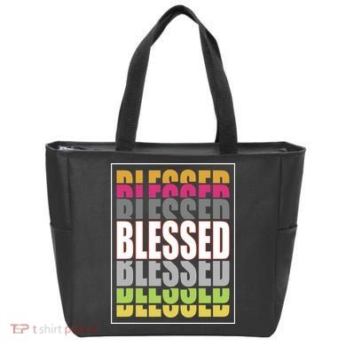 Retro Colored Blessed Mashup Tote Bag