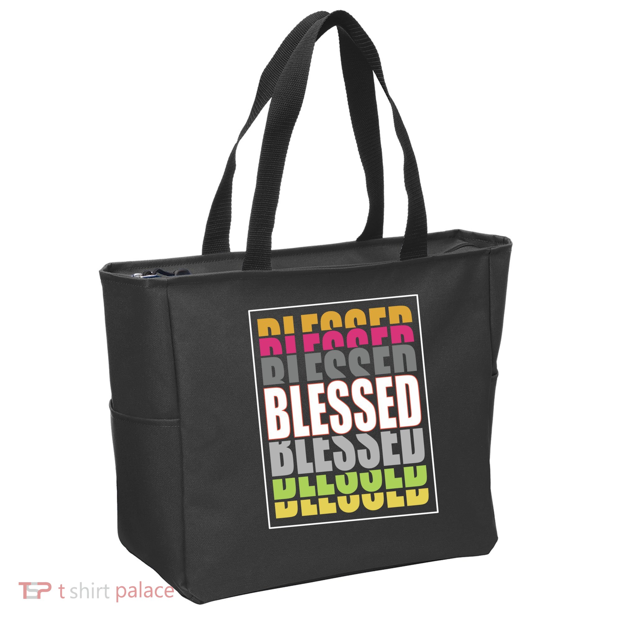 Retro Colored Blessed Mashup Tote Bag