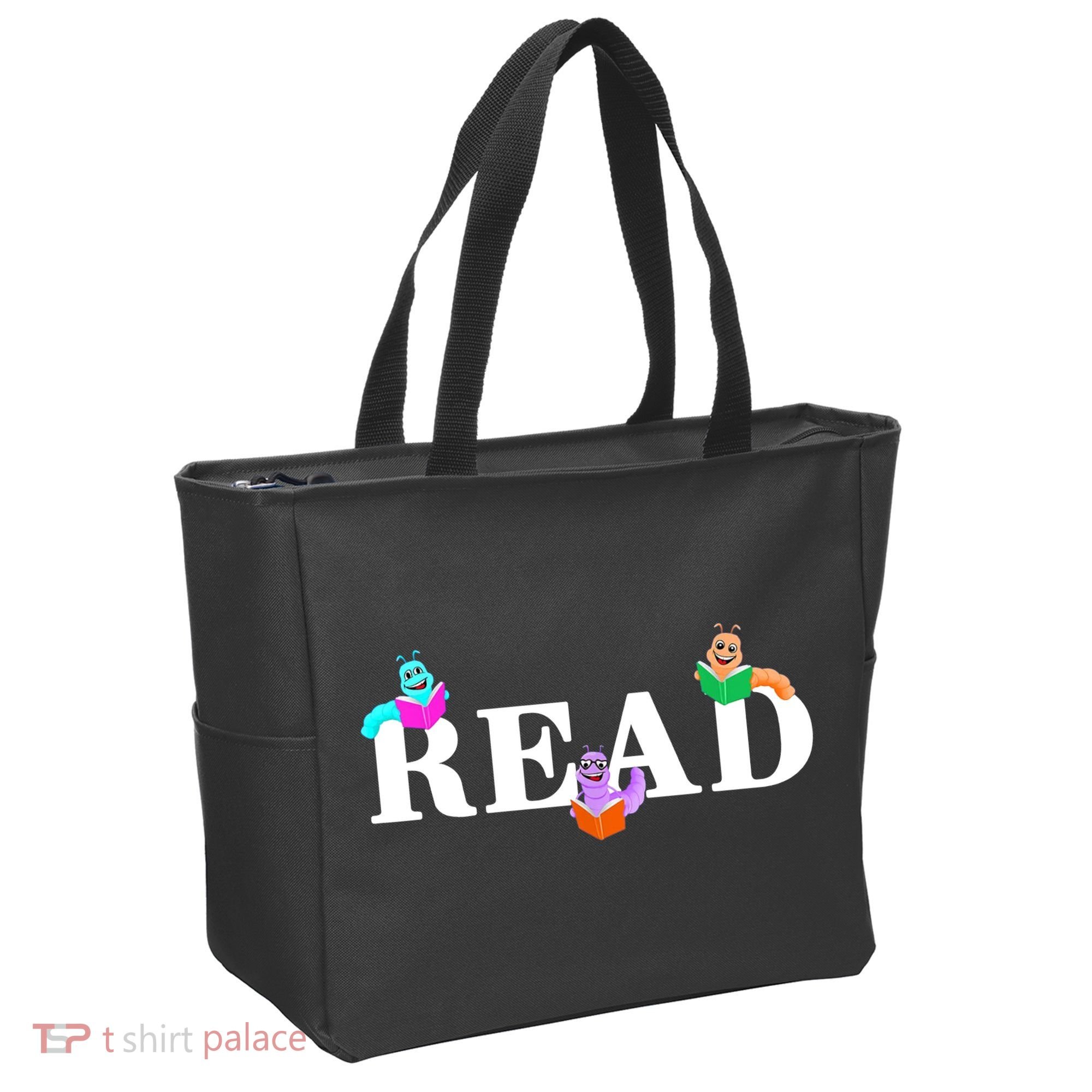 Read Cute Book Worms Tote Bag