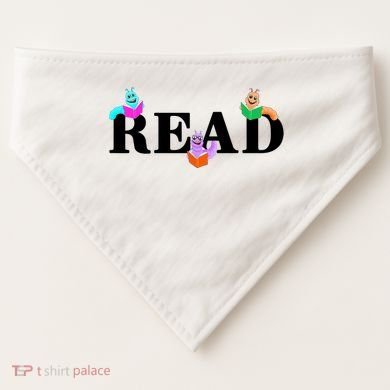 Read Cute Book Worms USA-Made Doggie Bandana