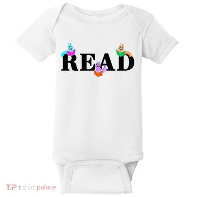Read Cute Book Worms Baby Bodysuit