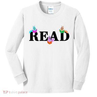 Read Cute Book Worms Kids Long Sleeve Shirt