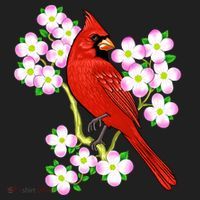 Red Cardinal Bird Dogwood Flower North Carolina Virginia Great Gift Women's Sweatshirt thumb 2