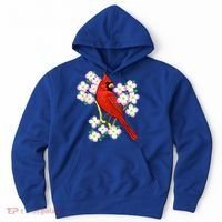 Red Cardinal Bird Dogwood Flower North Carolina Virginia Great Gift Hoodie thumb 0
