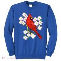 Red Cardinal Bird Dogwood Flower North Carolina Virginia Great Gift Sweatshirt thumb 0