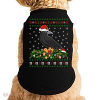 Raven Crow Bird Lover Xmas Santa Hat Ugly Crow Christmas Gift Doggie Tank thumb 0