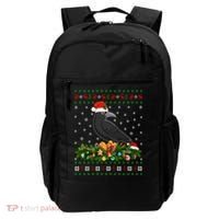 Raven Crow Bird Lover Xmas Santa Hat Ugly Crow Christmas Gift Backpack thumb 0