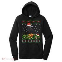 Raven Crow Bird Lover Xmas Santa Hat Ugly Crow Christmas Gift Women's Hoodie thumb 0