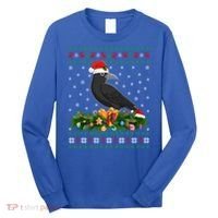 Raven Crow Bird Lover Xmas Santa Hat Ugly Crow Christmas Gift Long Sleeve Shirt thumb 0
