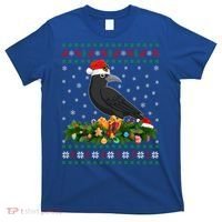 Raven Crow Bird Lover Xmas Santa Hat Ugly Crow Christmas Gift T-Shirt thumb 0
