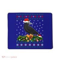 Raven Crow Bird Lover Xmas Santa Hat Ugly Crow Christmas Gift Mousepad thumb 0