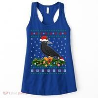 Raven Crow Bird Lover Xmas Santa Hat Ugly Crow Christmas Gift Women's Tank Top thumb 0