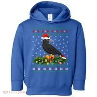 Raven Crow Bird Lover Xmas Santa Hat Ugly Crow Christmas Gift Toddler Hoodie thumb 0