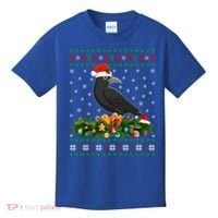 Raven Crow Bird Lover Xmas Santa Hat Ugly Crow Christmas Gift Kids T-Shirt thumb 0