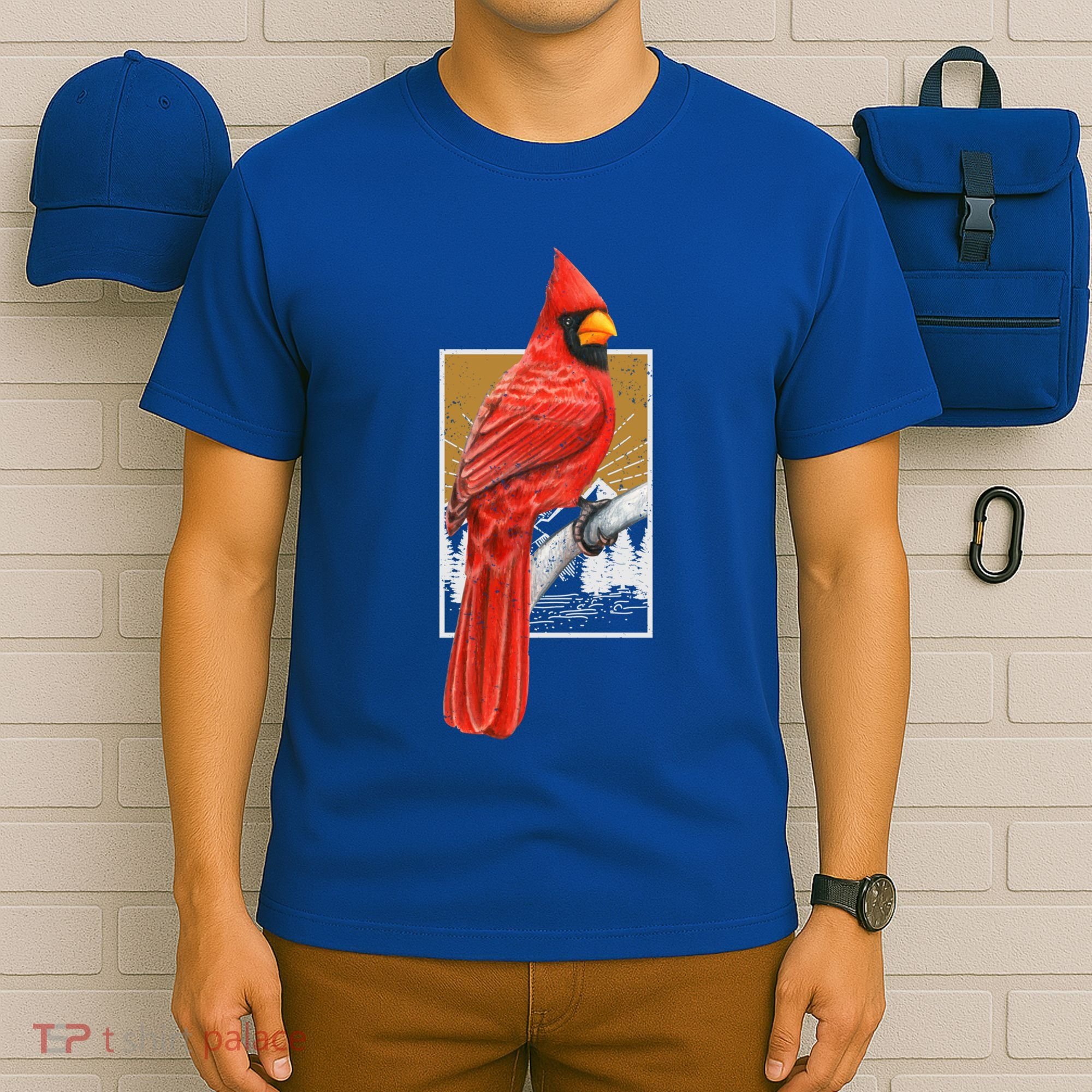 Red Cardinal Bird Watcher Bird Watching Vintage Nature Bird Gift T-Shirt