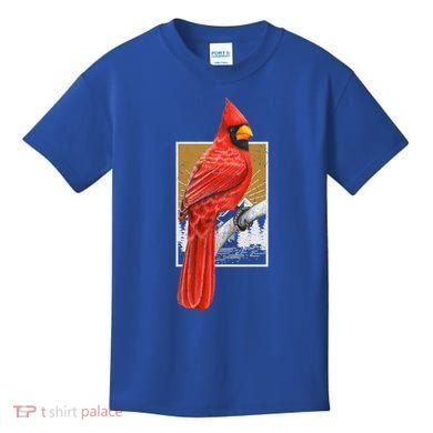 Red Cardinal Bird Watcher Bird Watching Vintage Nature Bird Gift Kids T-Shirt
