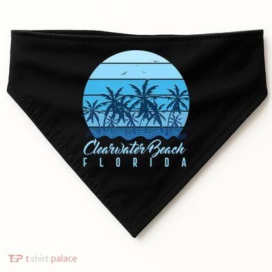 Retro Clearwater Beach Florida USA-Made Doggie Bandana