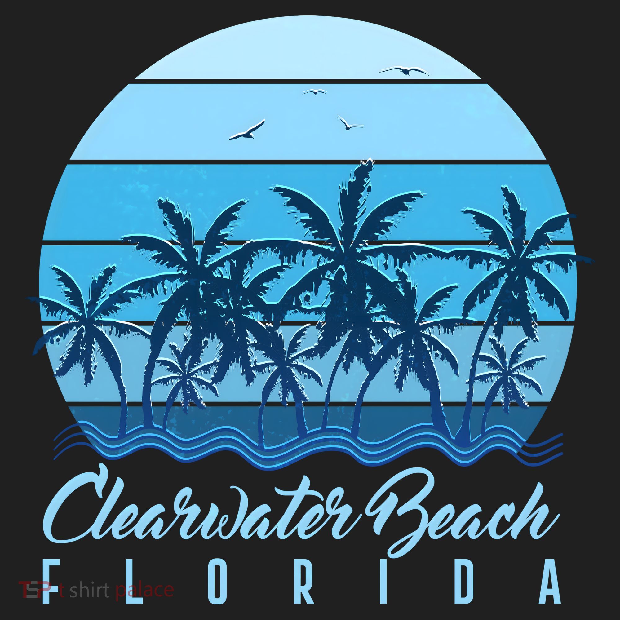 Retro Clearwater Beach Florida Golf Towel
