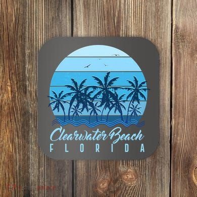 Retro Clearwater Beach Florida Coaster