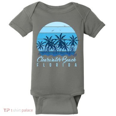Retro Clearwater Beach Florida Baby Bodysuit
