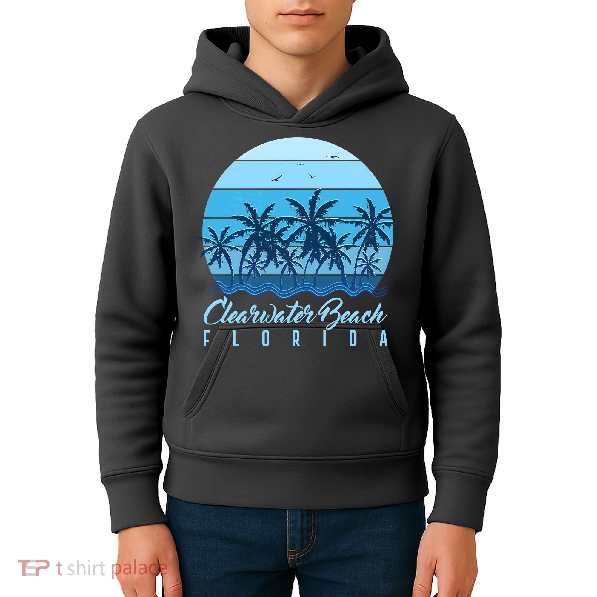 Retro Clearwater Beach Florida Kids Hoodie