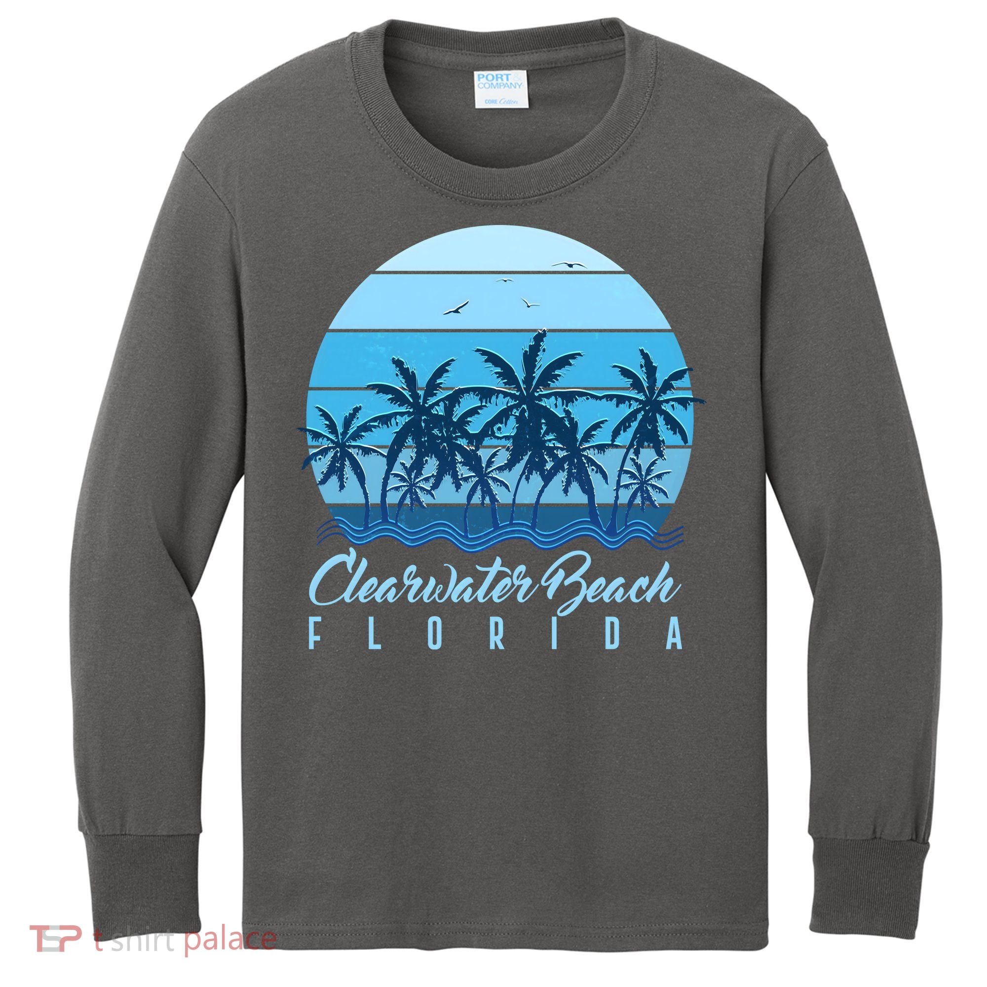 Retro Clearwater Beach Florida Kids Long Sleeve Shirt
