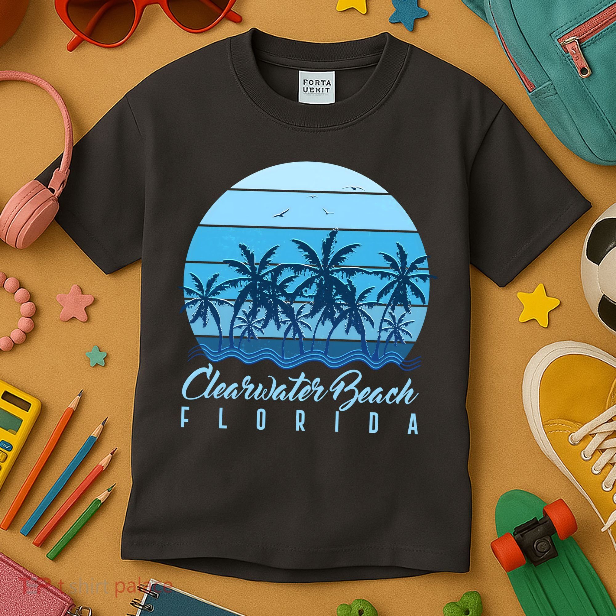 Retro Clearwater Beach Florida Kids T-Shirt