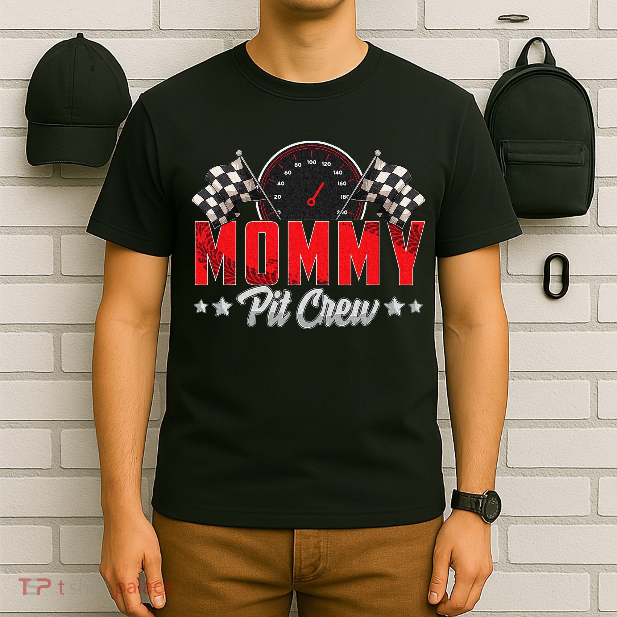 Race Car Birthday Party Racing Family Mommy Pit Crew T-Shirt