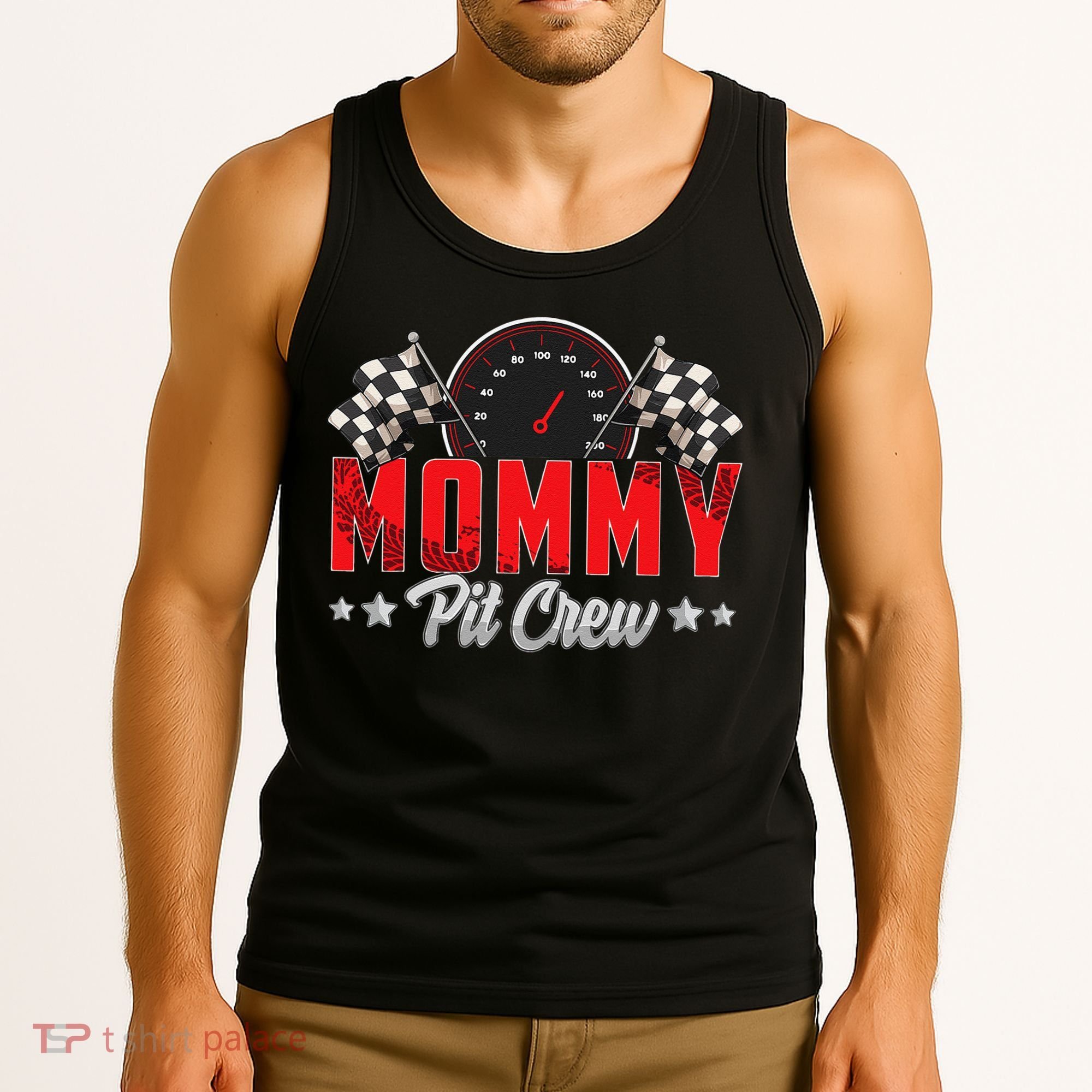 Race Car Birthday Party Racing Family Mommy Pit Crew Tank Top