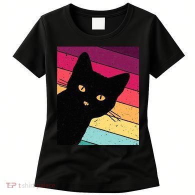 Retro Cat Black Cat Vintage Cat Cat Cute Women's T-Shirt