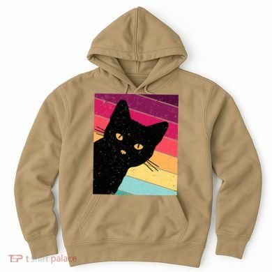 Retro Cat Black Cat Vintage Cat Cat Cute Hoodie
