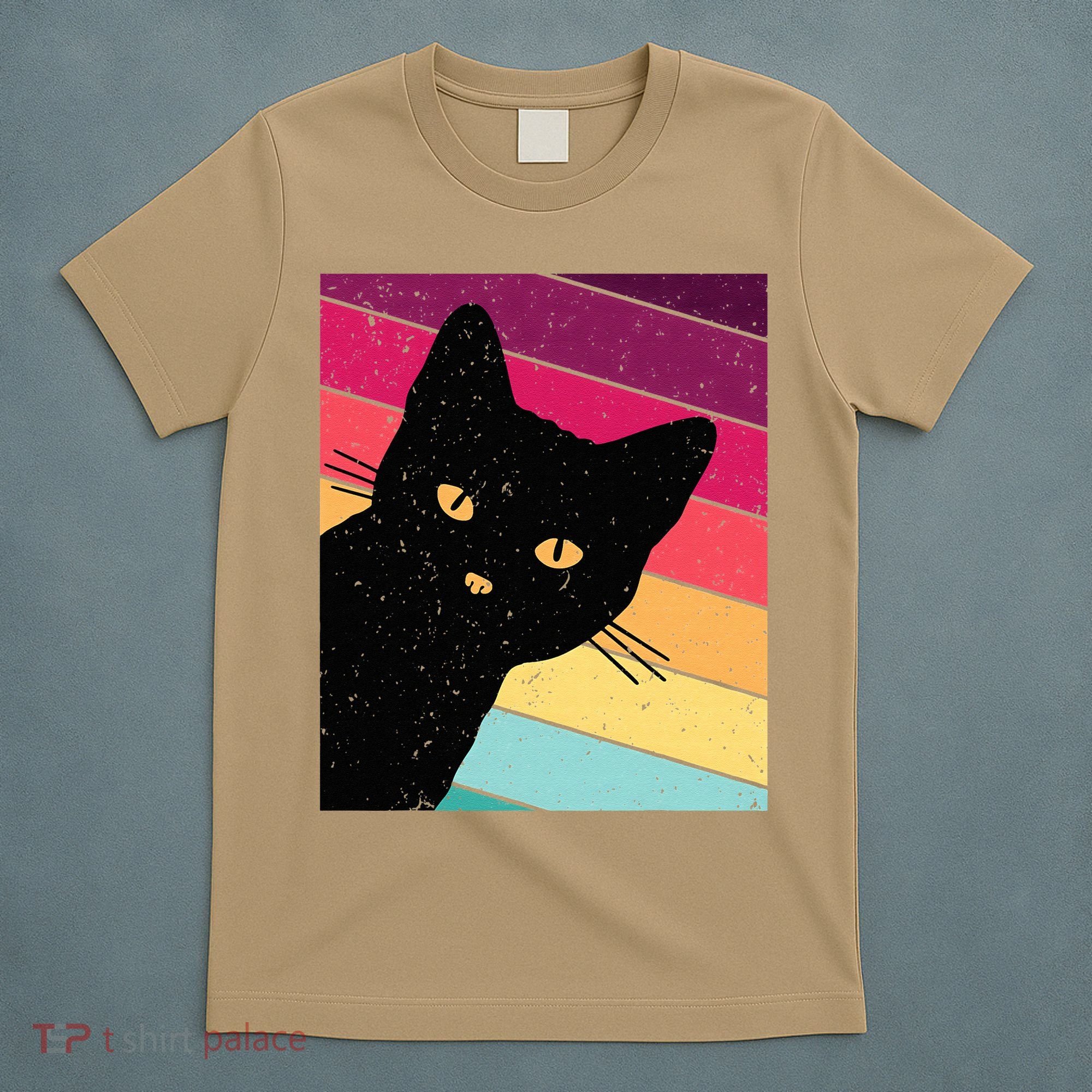 Retro Cat Black Cat Vintage Cat Cat Cute T-Shirt