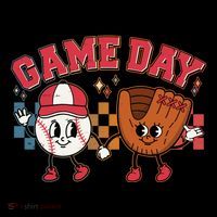 Retro Cartoon Baseball Game Day Backpack thumb 2